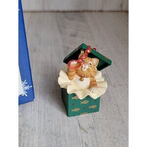 Hallmark mischievous kitten gift box ornament Xmas cat pet